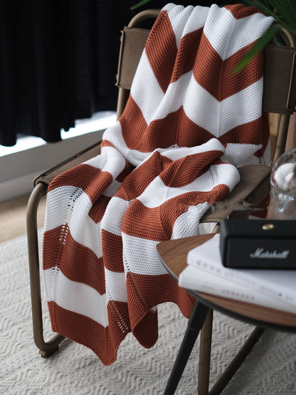 Coperta a righe chevron giallo e
