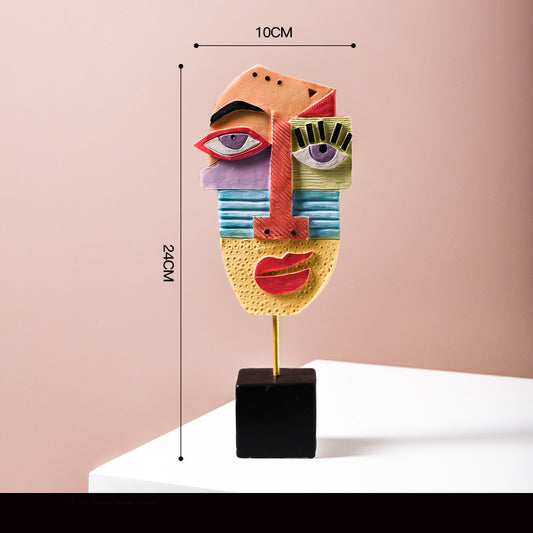 Teste multicolore resina con occhi