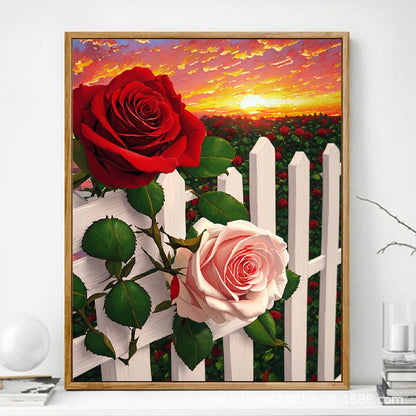Dipinto rosa digitale fai da te