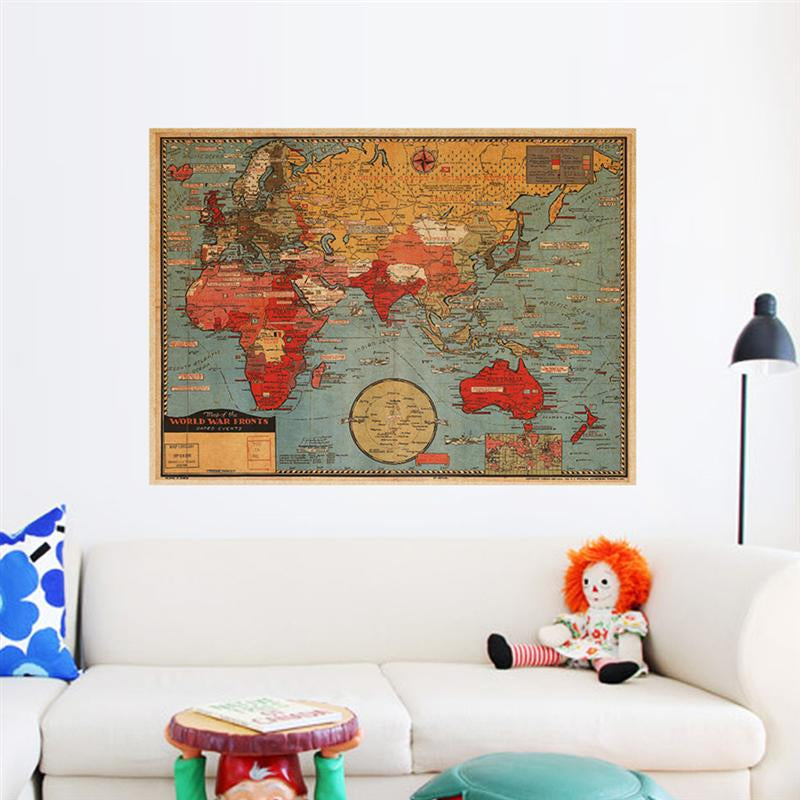 Poster mappa del mondo vintage