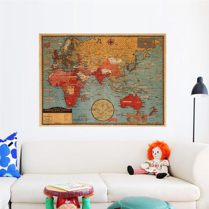 Poster mappa del mondo vintage