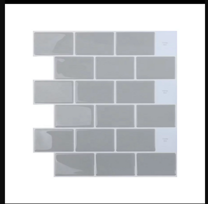 Adesivo murale Mattoni grigio azzurro