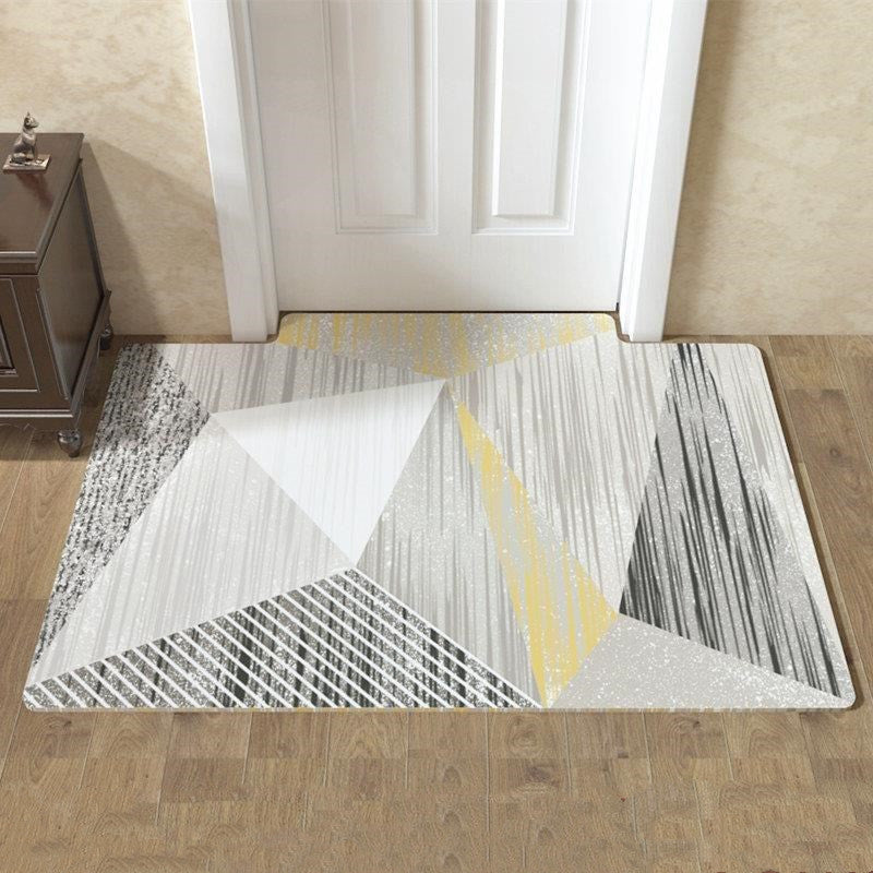 Tappeto patchwork triangoli blu giallo nero
