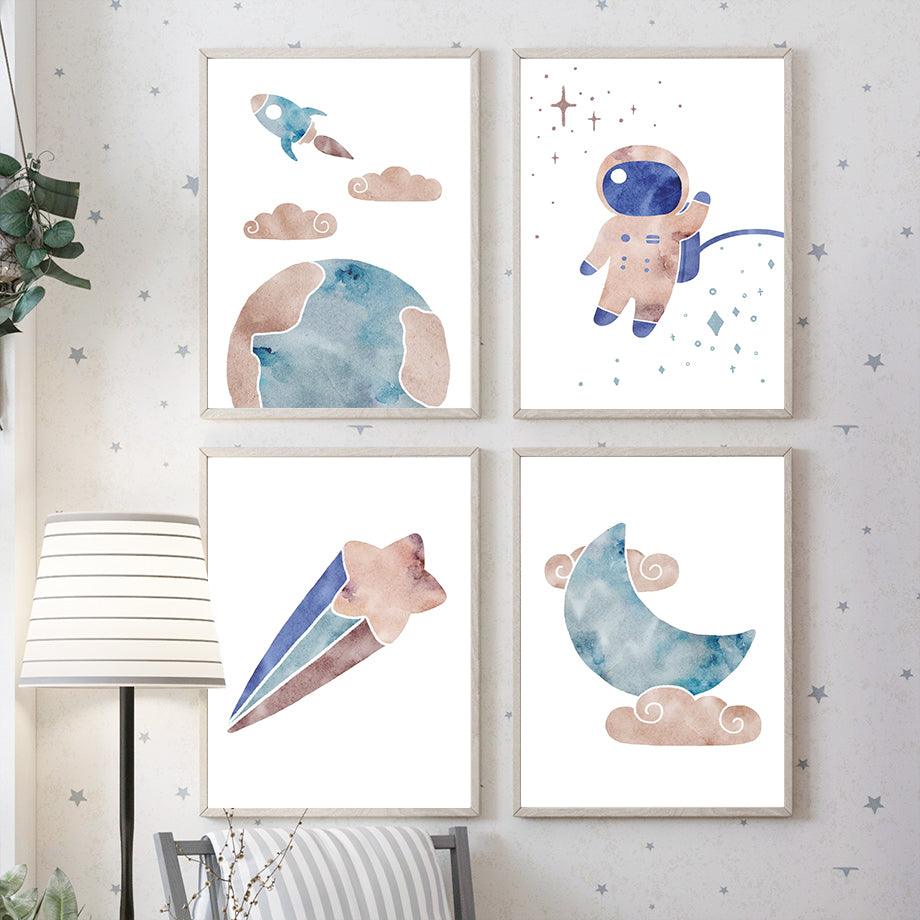 Poster spaziale acquerello