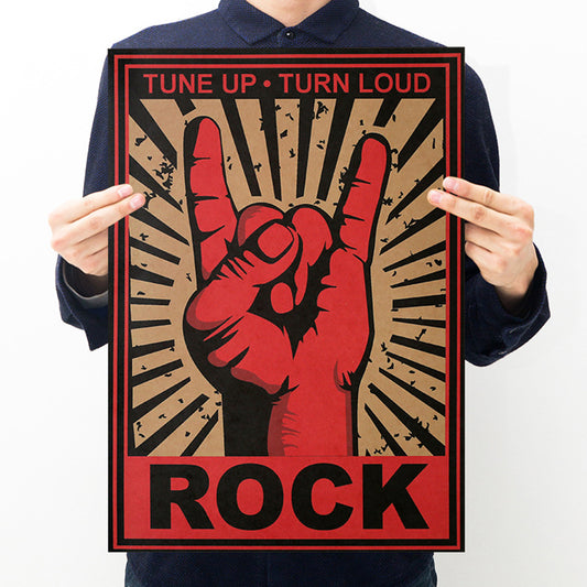 Poster Gesto rock retrò
