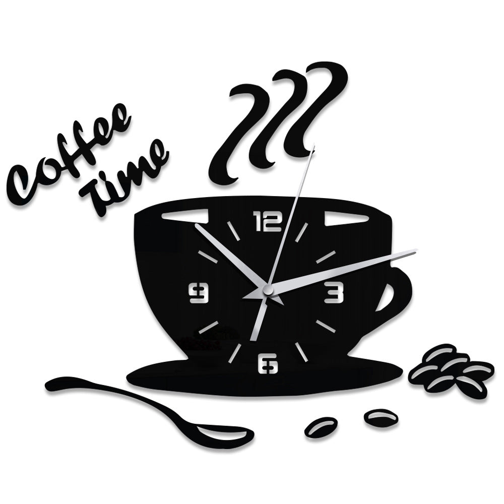 Orologio forma tazza giallo con decorazioni