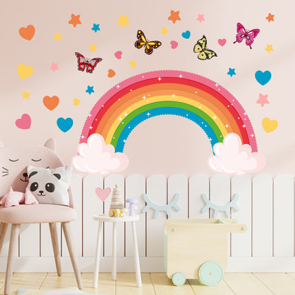 Adesivo farfalle e cuori