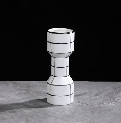 Vaso ceramica righe bianche