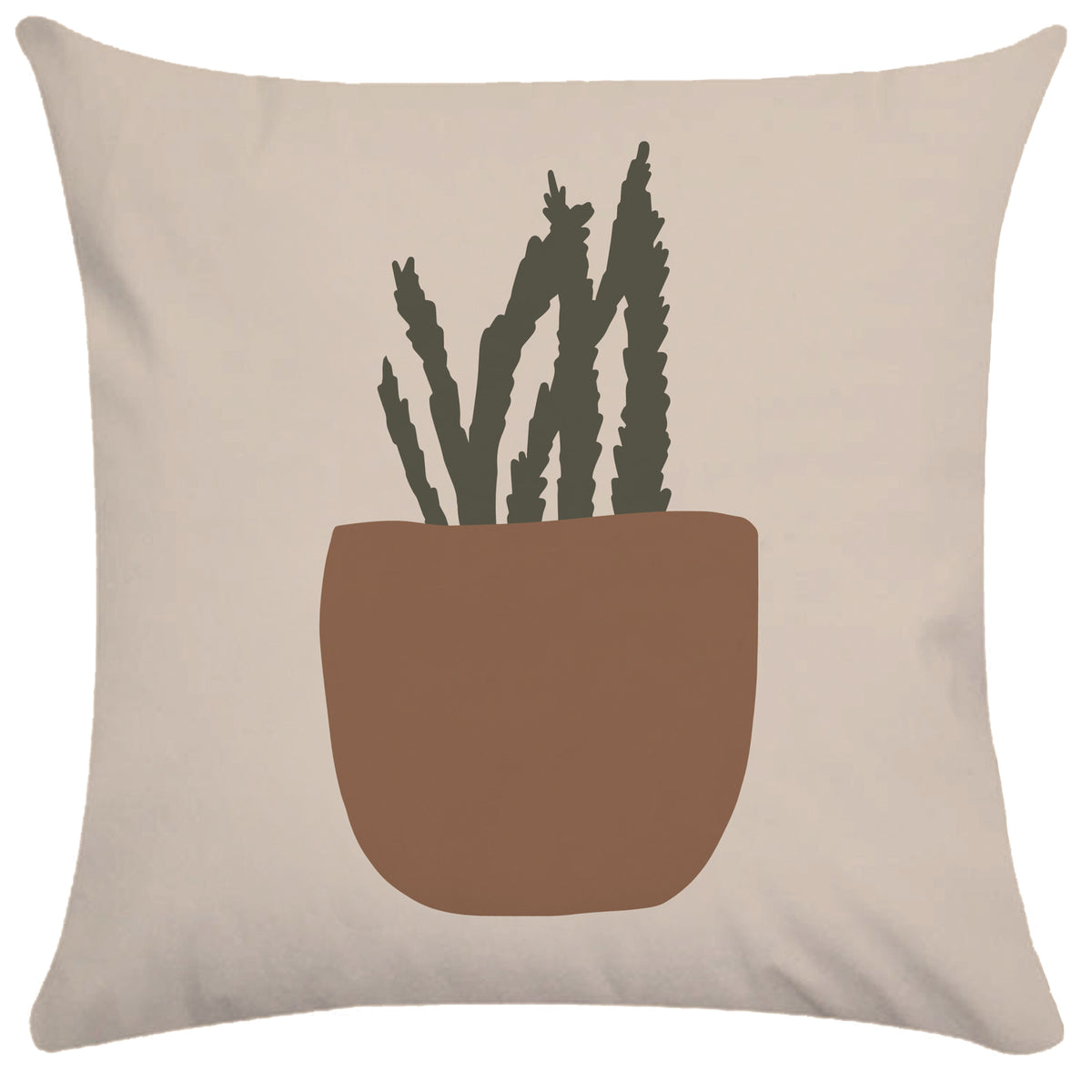 Copricuscino beige stampa motivi astratti