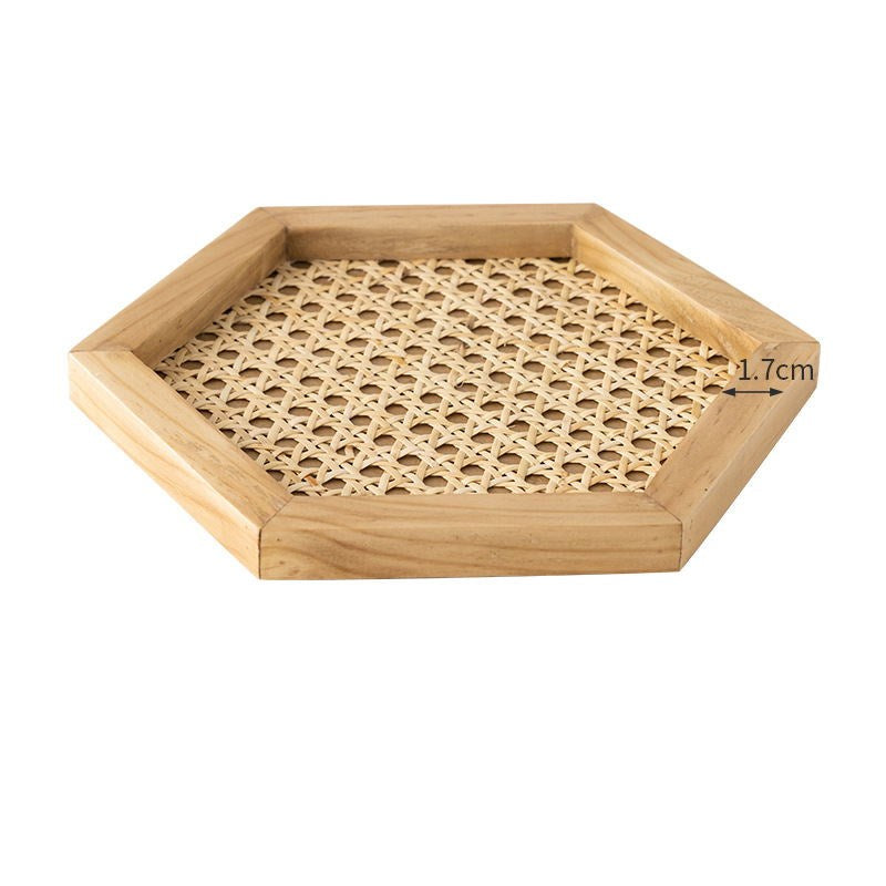 Vassoio rattan intrecciato