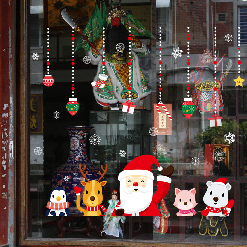 Adesivo murale Babbo Natale con decorazioni