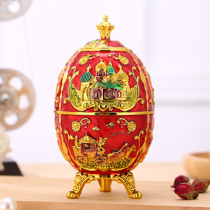 Portastuzzicadenti uovo decorato rosso dorato