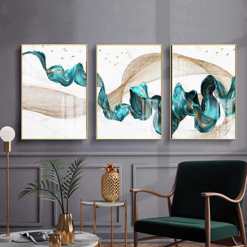 Trittico astratto oro