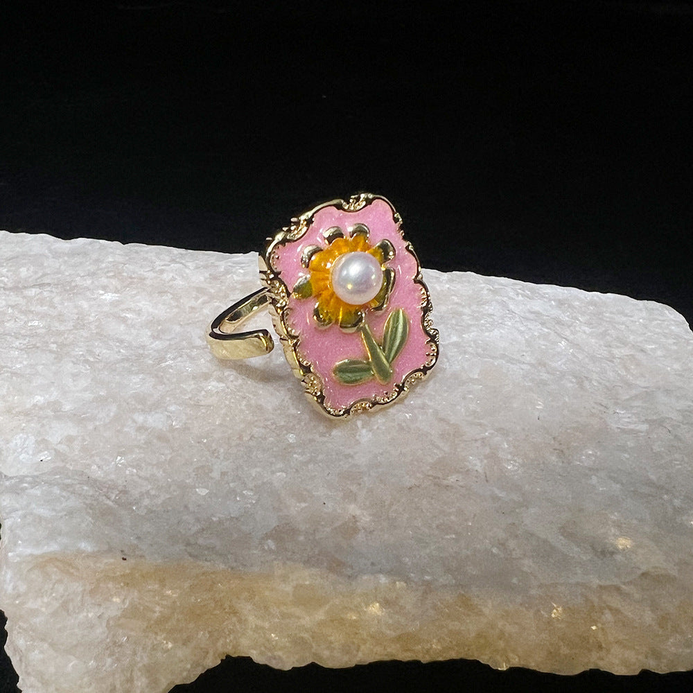 Anello smaltato dipinto