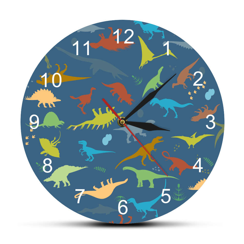 Orologio da parete Dinosauri colorati
