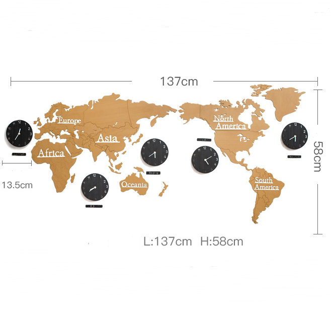 Orologio da parete Mappa mondiale orologi