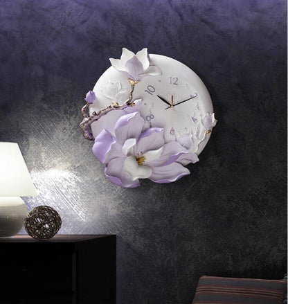 Orologio da parete Fiori rosa 3D