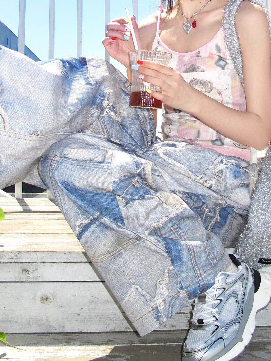 Pantaloni fiore vintage