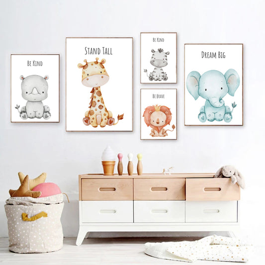 Quadro su tela Animaletti con motivazioni