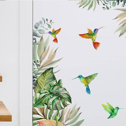 Adesivo pianta colibrì