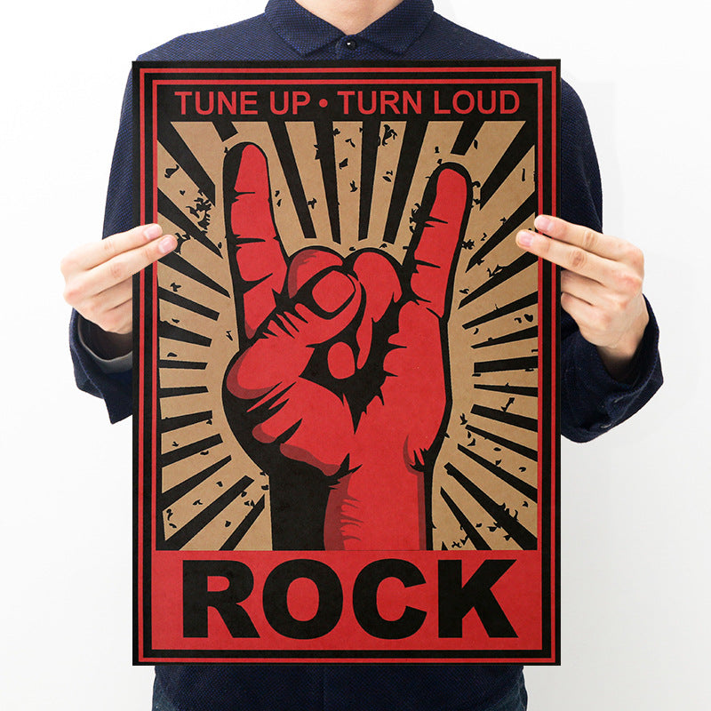 Poster Gesto rock retrò