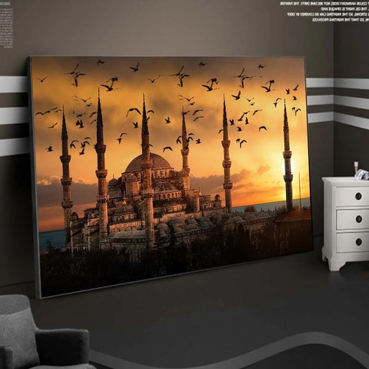 Quadro su tela Corvo al tramonto