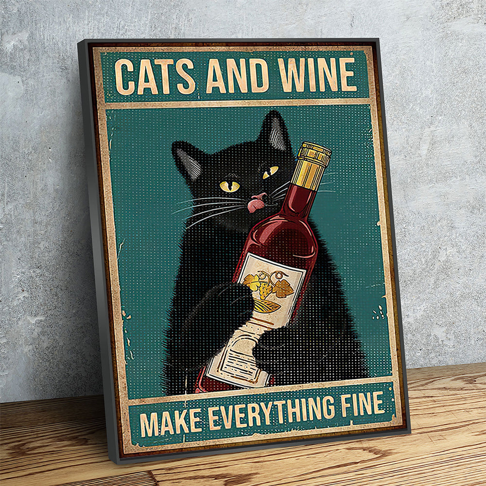 Poster Gatto e Vino