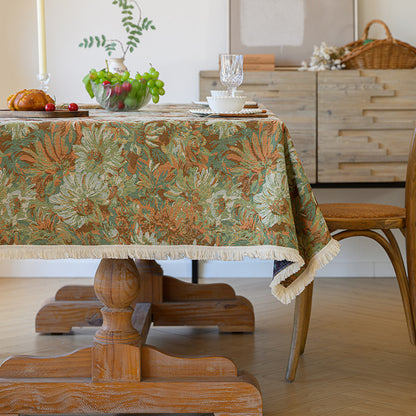 Tovaglia fiori cotone-lino