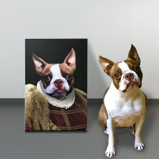 Quadro su tela Cane in costume antico