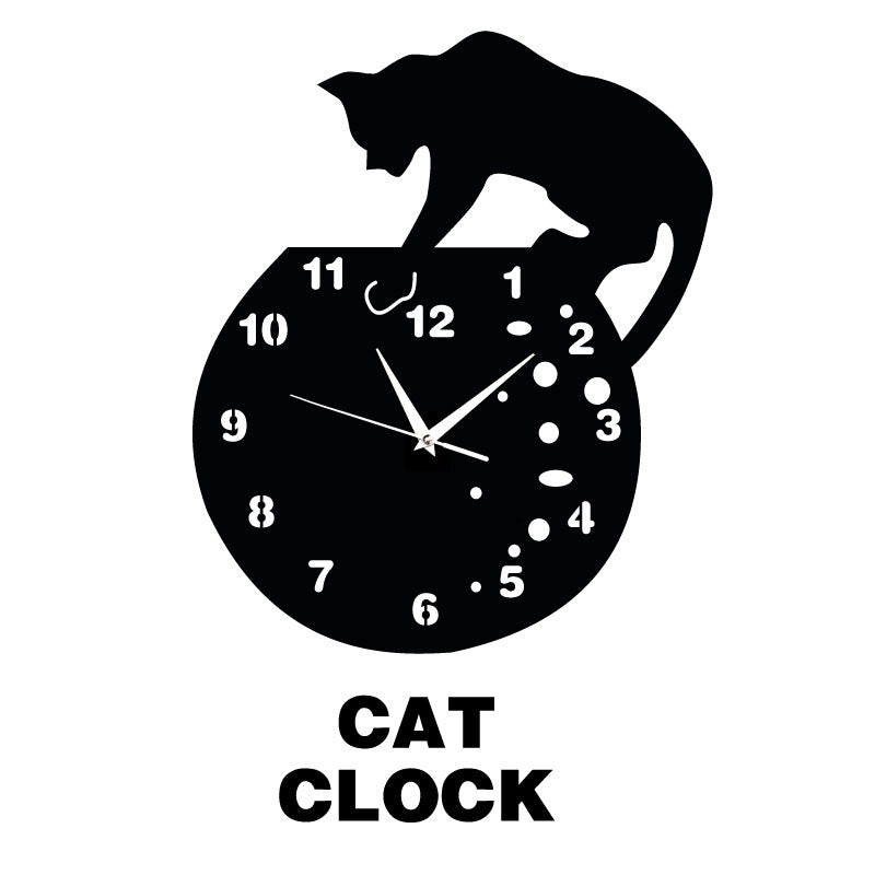 Orologio da parete Gatto nero pesce