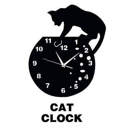 Orologio da parete Gatto nero pesce