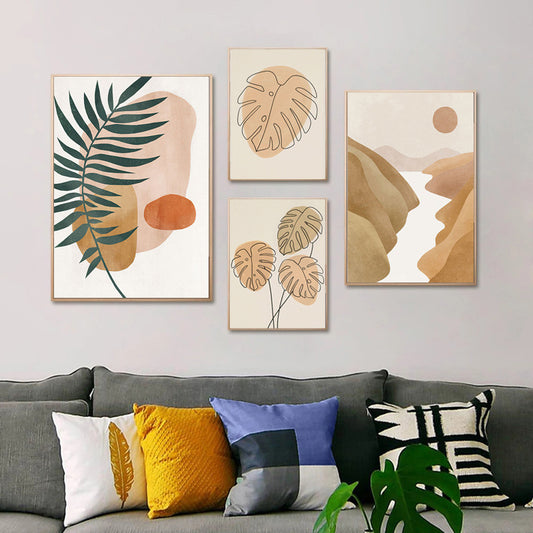 Quadro su tela Palma, monstera, dune