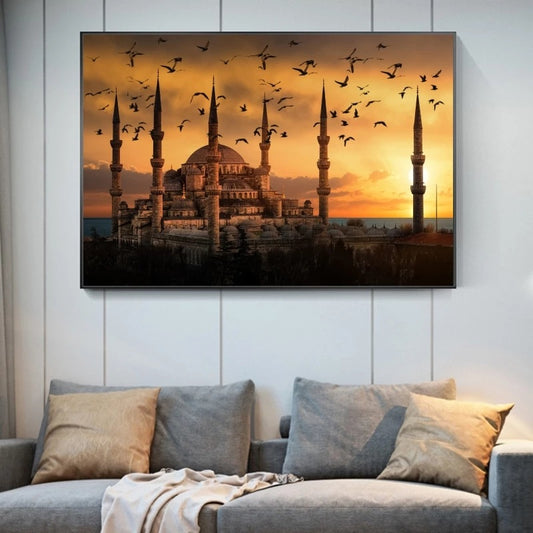 Quadro su tela Corvo al tramonto