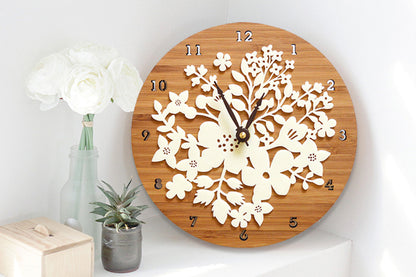 Orologio da parete Albero con fiori