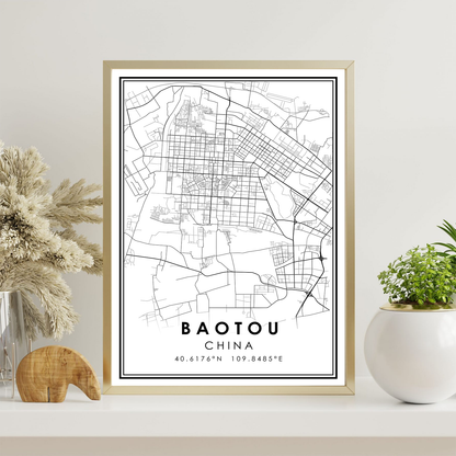 Quadro Mappa Città Cinesi
