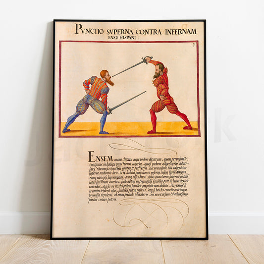 Poster Combattimento con spade storico