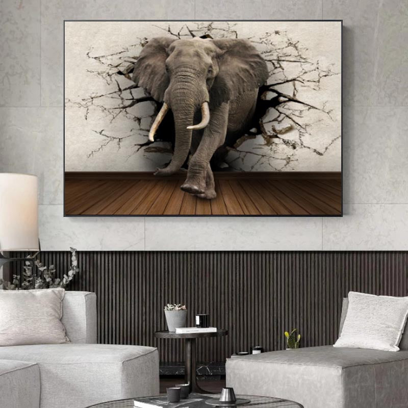 Quadro tela elefante astratto