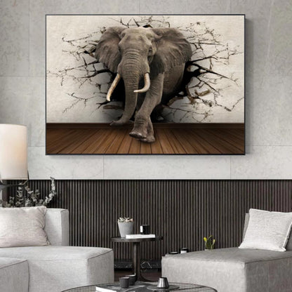 Quadro tela elefante astratto