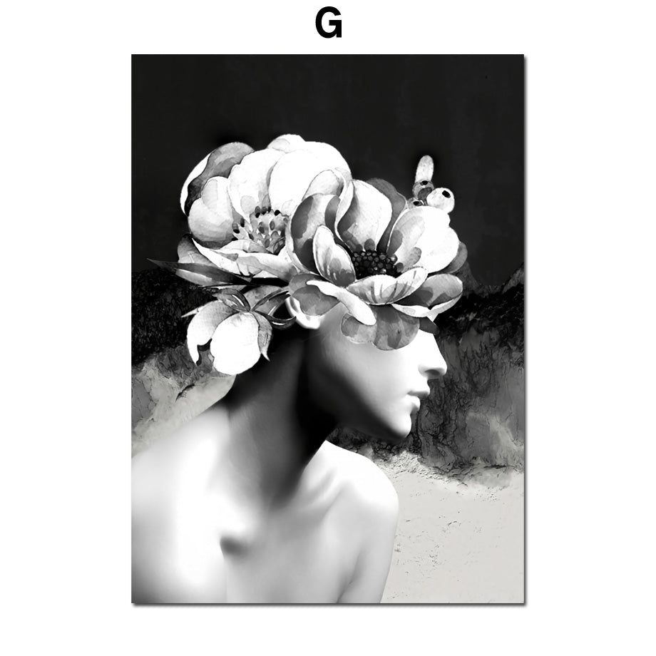 Tela ragazza fiori