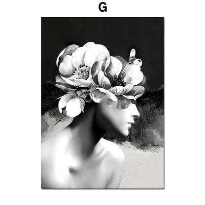Tela ragazza fiori