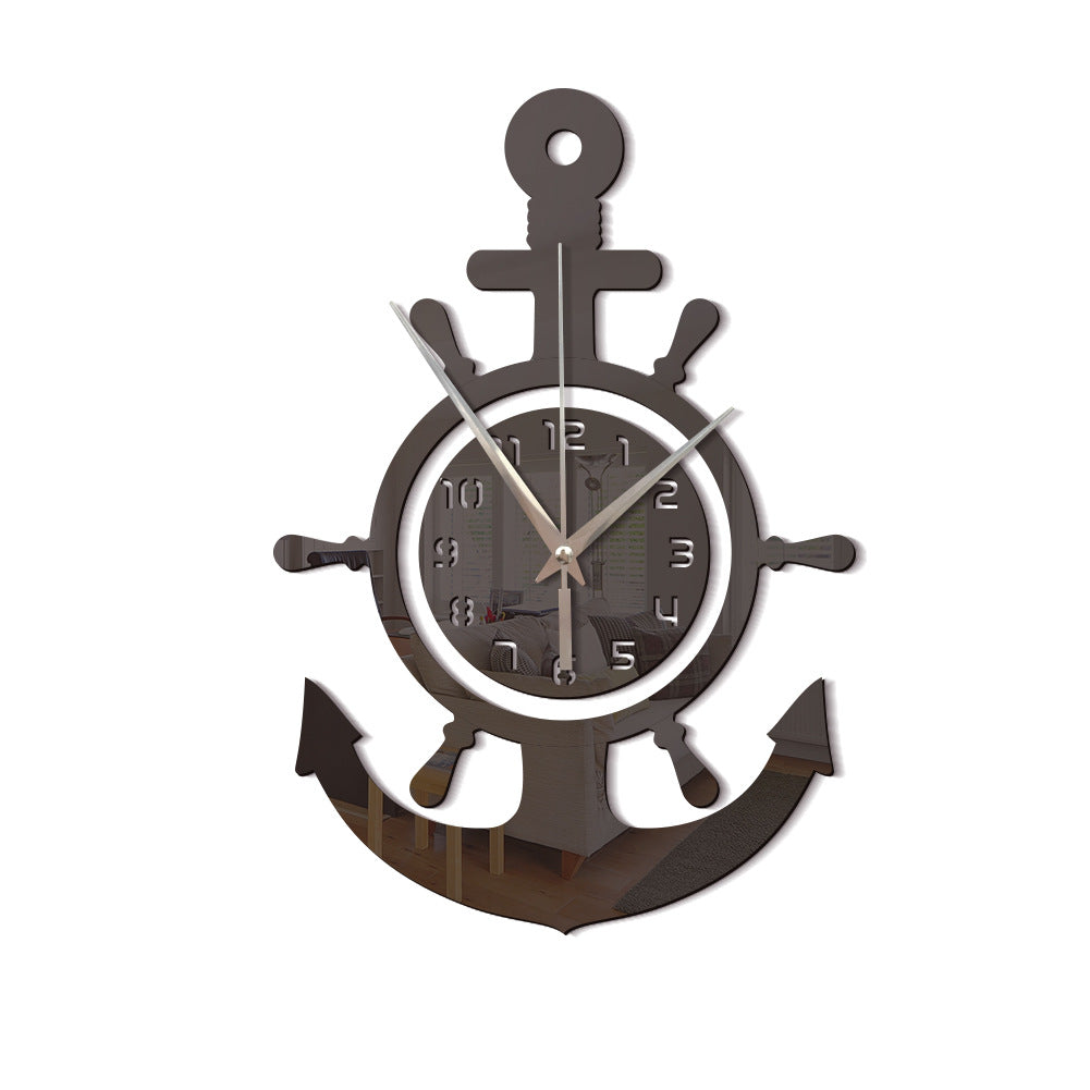 Orologio da parete Ancora nautica legno