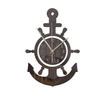 Orologio da parete Ancora nautica legno