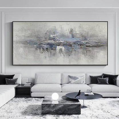 Quadro astratto grigio azzurro