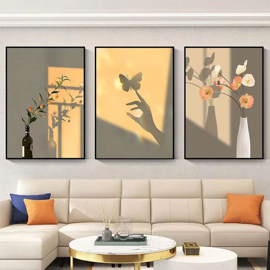 Quadro su tela Silhouette fiori e mani