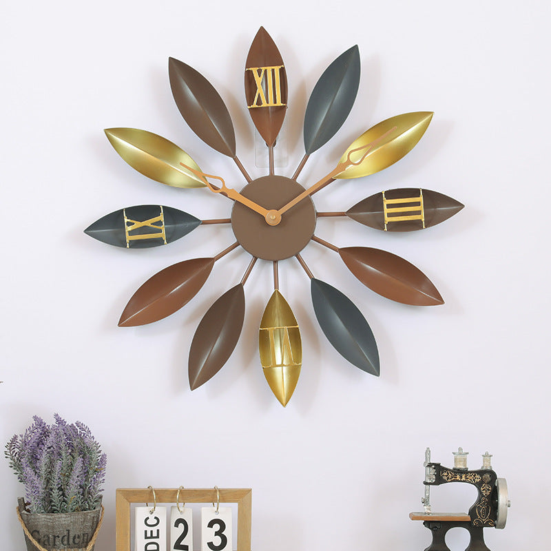 Orologio da parete Foglie dorate art déco