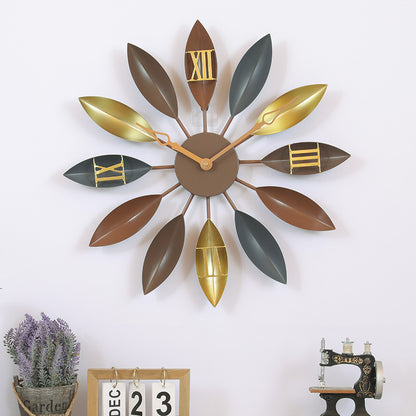 Orologio da parete Foglie dorate art déco