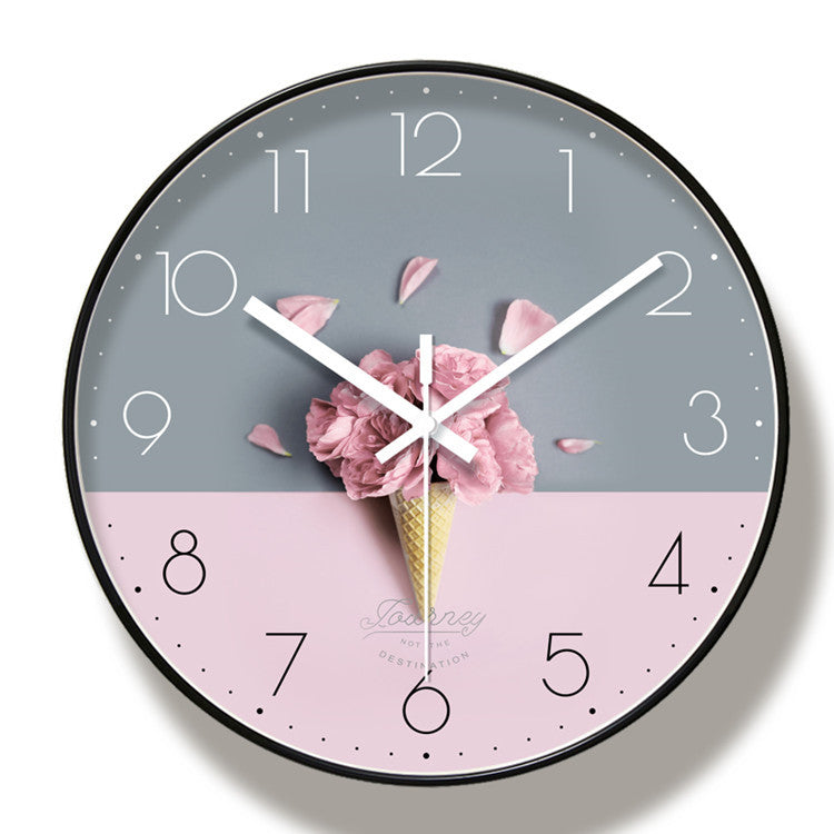 Orologio da parete Fiore rosa floreale