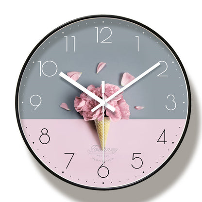 Orologio da parete Fiore rosa floreale