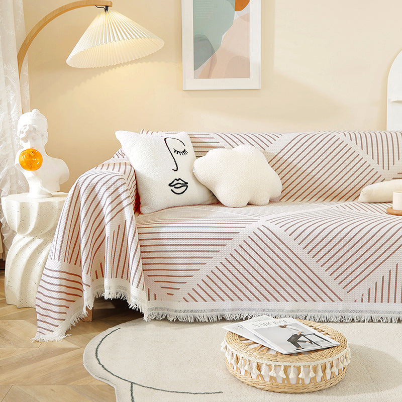 Plaid divano beige pattern geometrico
