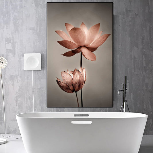 Quadro su tela Due fiori di loto realistici rosa
